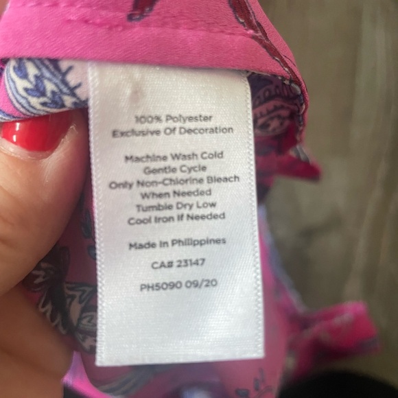 Talbots Pink Paisley Sleeveless Top-XL - Picture 5 of 5